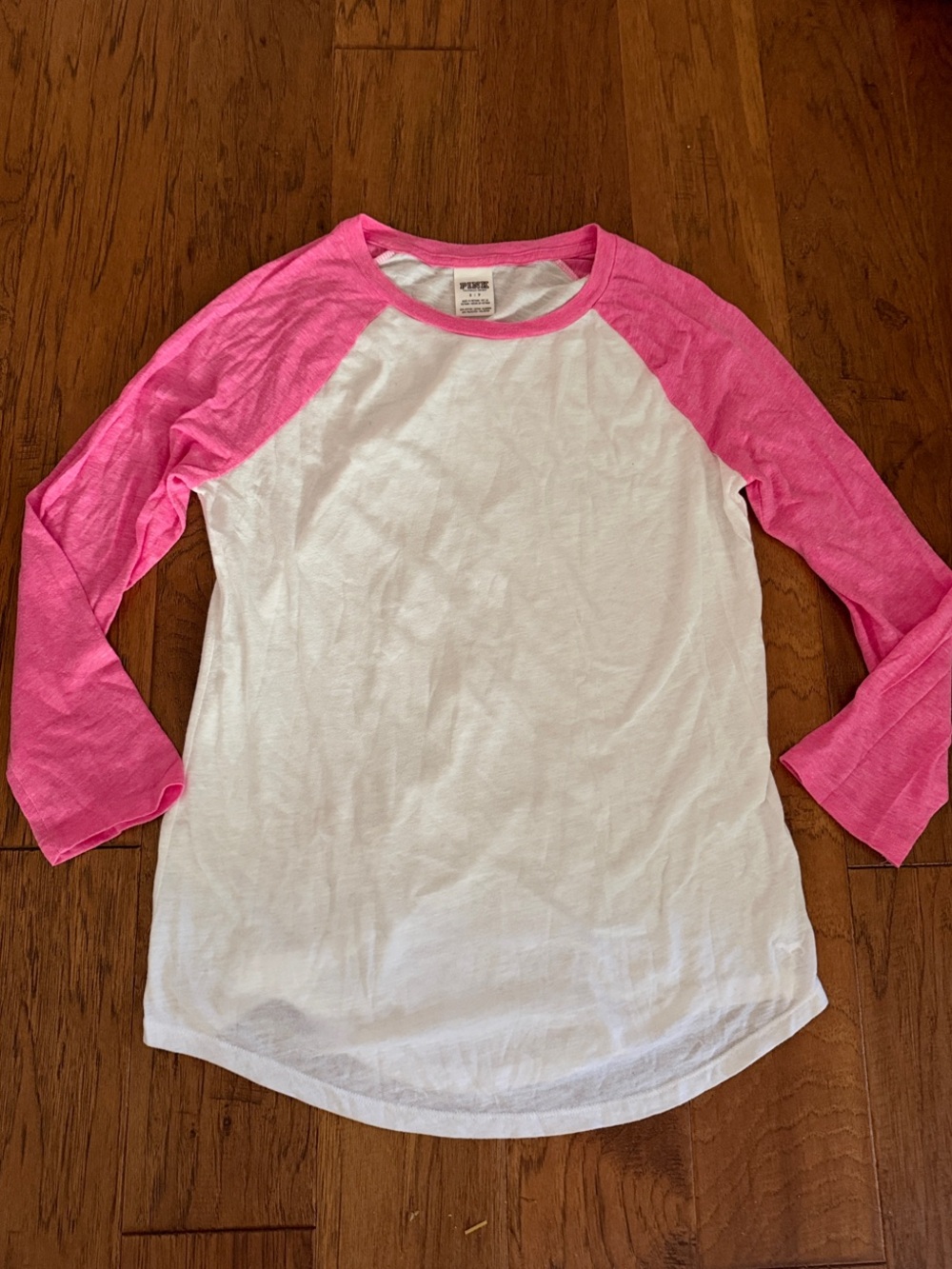 Victoria’s Secret PINK Pink & White Raglan Baseball Tee Size S